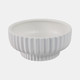 21649#12x5" Ridged Pedestal Bowl, White