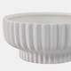21649#12x5" Ridged Pedestal Bowl, White