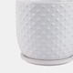 21661-08#S/2 6/8" Dotted Planter W/ Saucer, White