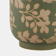 21665-02#S/2 6/8" Hand Painted Leaves Planters, Green/tan