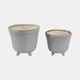 21667-01#S/2 6/7" Organic Footed Planters, Ivory
