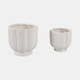 21668-02#S/2 6/8" Scallop Shaped Planters, White