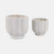 21668-02#S/2 6/8" Scallop Shaped Planters, White