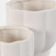 21668-02#S/2 6/8" Scallop Shaped Planters, White