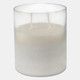 80409-01#6x5" 34 Oz Jasmine Frosted Glass Candle, Clear