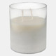 80409-01#6x5" 34 Oz Jasmine Frosted Glass Candle, Clear
