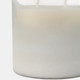 80409-01#6x5" 34 Oz Jasmine Frosted Glass Candle, Clear