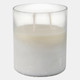 80409-02#7x6" 65 Oz Jasmine Frosted Glass Candle, Clear