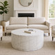 EV21784#36" Entice White Marble Fluted Coffee Table