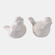 18631-01#Cer, S/2, 8" Birds With Flower Decals, Ivory