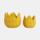 20116-04#S/2 9/12" Petal Planters, Yellow
