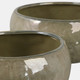 20251-05#S/2 10/12" Iridescent Bowl Planters, Green