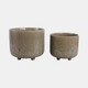 21789-02#S/2 9/11" Flower Branches Planters, Sage