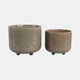 21789-02#S/2 9/11" Flower Branches Planters, Sage