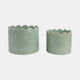 21792-02#S/2 9/12"  Arch Planters, Sage Green