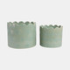 21792-02#S/2 9/12"  Arch Planters, Sage Green