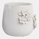 21797-02#7" Flower Bunches Applique Planter, Ivory