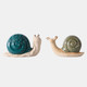 20380-01#S/2 8" Flower Snails, Blue/green