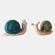 20380-01#S/2 8" Flower Snails, Blue/green