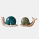 20380-01#S/2 8" Flower Snails, Blue/green