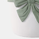 21870#S/2 6/7" Big Bow Planters, White/green