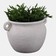 21901#10" Textured Stoneware Jug Planter, White