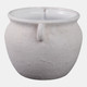 21901#10" Textured Stoneware Jug Planter, White