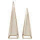EV21935#S/2 26/21" Carlisle Large White And Gold Pyramids