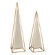 EV21935#S/2 26/21" Carlisle Large White And Gold Pyramids