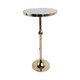 EV21952#24" York Gold Bow Table With Marble Tabletop, Kd
