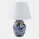51405#18" Chinoiserie Table Lamp Gold Trim, White/blue