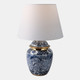51405#18" Chinoiserie Table Lamp Gold Trim, White/blue