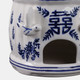 21987#8x7" Chinoiserie Large Pagoda Bird House, Wht/blu