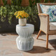 EV21993#15x18 Utena White Garden Stool 