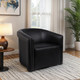 EV22006#31" Valencia Black Top Grain Leather Swivel Chair