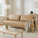 EV22010#87" Krestlin Taupe Top Grain Leather And Wood Sofa