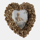 22041#4x4 Rosette Heart Photo Frame, Gold