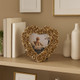 22041#4x4 Rosette Heart Photo Frame, Gold