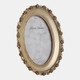 22047-02#4x6 Oval Photo Frame With Rosette Border, Gold