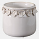 20260-03#6"  Floral Applique Planter,  Ivory