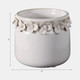 20260-03#6"  Floral Applique Planter,  Ivory