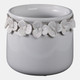 20260-04#6"  Floral Applique Planter,  White
