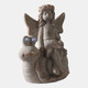 20382-03#14"garden Fairy On Solar Snail, Ivory