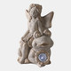 20382-04#15" Garden Fairy On Solar Frog, Ivory