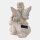 20382-04#15" Garden Fairy On Solar Frog, Ivory