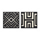 EV22050#S/2 20x20 Wood Valencia Wall Art, Black/cream