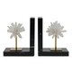 EV22072#S/2 6"celeste Orb Metal And Marble Bookends