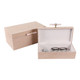 EV22092#S/2 12/14" Halofax Tan Suede Selenite Hardware Box