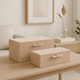 EV22092#S/2 12/14" Halofax Tan Suede Selenite Hardware Box