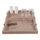 EV22093#S/2 17/20halofax Tan Suede Selenite Hardware Trays